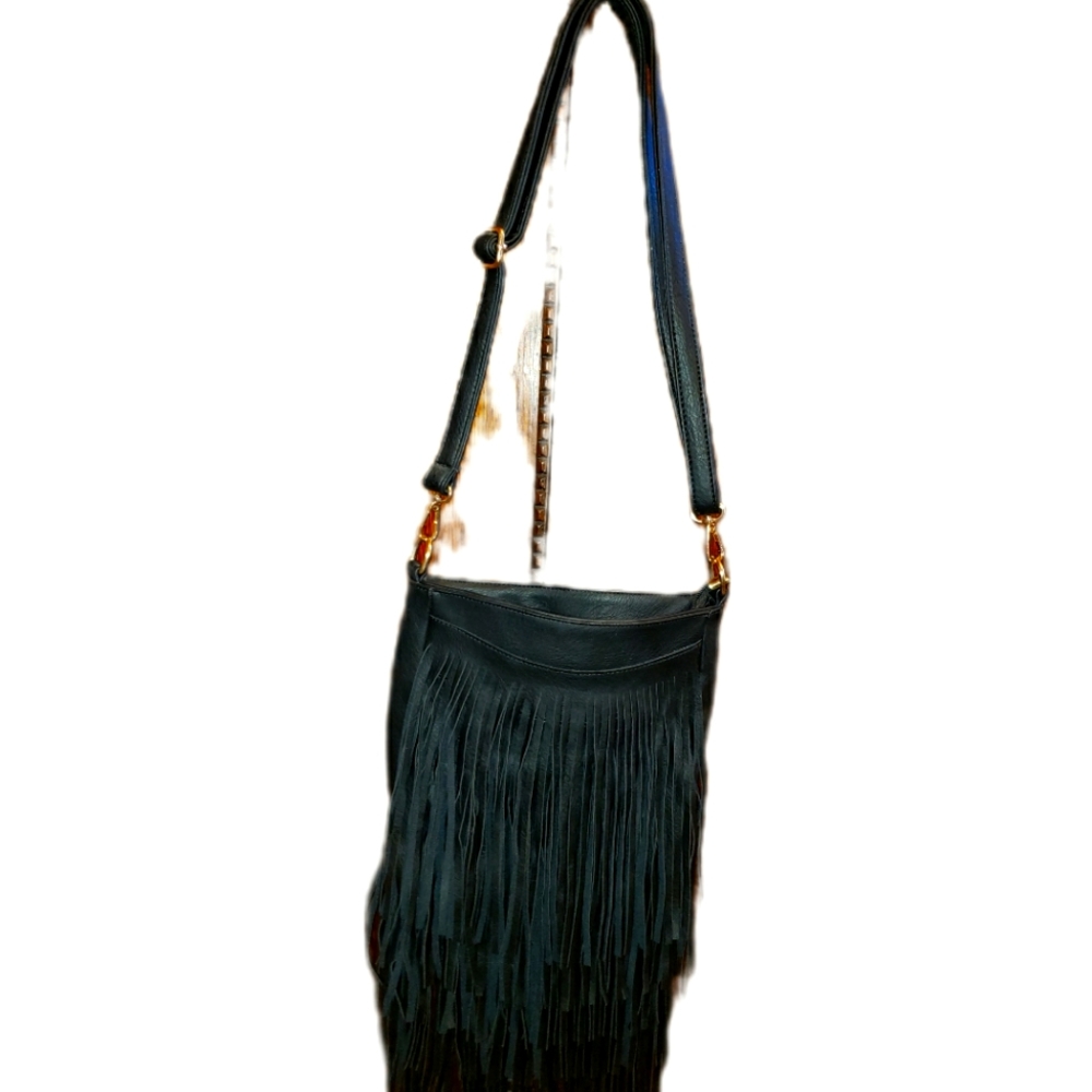 Black Fringe purse Crossbody
